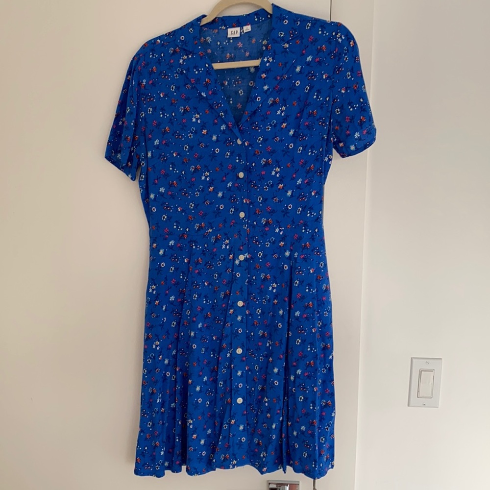 Gap floral a-line shirt dress